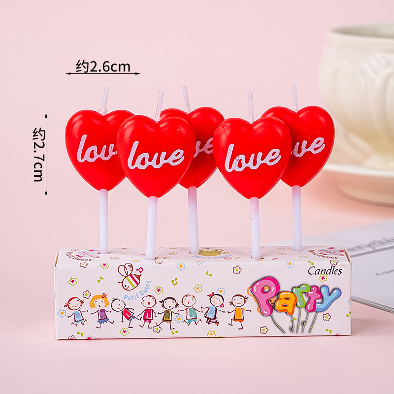 Bougies rouges en forme de coeur