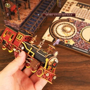 Support de livre en bois DIY - Jouet assemblé à la main avec design stéréoscopique de cabane à plateforme zéro, <span class=keywords><strong>puzzle</strong></span> <span class=keywords><strong>3D</strong></span> de 101 à 500 pièces, pour les 14 ans et plus - Product Image 4