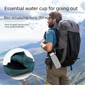 Bouteille d'eau pliable en silicone de qualité alimentaire, gobelet de sport portable, lavable au lave-vaisselle et au micro-ondes, pour la course à pied et la randonnée en plein air - Product Image 5