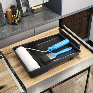 थोक पॉलिएस्टर कपड़े + पीपी निर्माण उपकरण चीनी डिजाइन शैली रोलर पेंट ब्रश प्लास्टिक ट्रे - Product Image 2