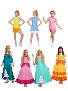 <span class=keywords><strong>Disfraz</strong></span> de Princesa Rosetta Daisy para <span class=keywords><strong>Mujer</strong></span>, Vestido Largo de Poliéster para Fiestas - Product Image 1