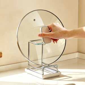 304 Stainless Steel <b>Pot</b> <b>Lid</b> Rack Minimalist Design Multi Function Kitchen Countertop Organizer - Product Image 4