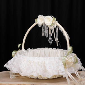 Cesta para niña <span class=keywords><strong>de</strong></span> las flores <span class=keywords><strong>de</strong></span> <span class=keywords><strong>boda</strong></span>, cesta <span class=keywords><strong>de</strong></span> almacenamiento tejida a mano, cesta <span class=keywords><strong>de</strong></span> pétalos dulce y romántica, cesta <span class=keywords><strong>de</strong></span> <span class=keywords><strong>novia</strong></span> con lazo <span class=keywords><strong>de</strong></span> encaje para fiesta <span class=keywords><strong>de</strong></span> <span class=keywords><strong>boda</strong></span> - Product Image 2