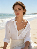 Collar de Perlas TeoWaki, Perlas de Agua Dulce Irregulares con Colgante para Cumpleaños, Aniversarios, Bodas y Regalos Navideños