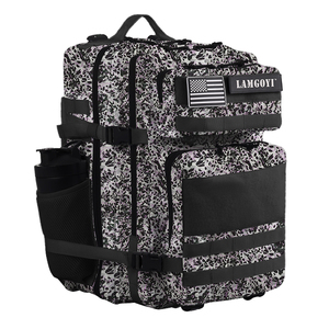 LAMGOYI 防水ポリエステルジッパー留め具付きトラベル刺繍フィットネススポーツパッチカモユニセックスカスタムタクティカルジムバックパック - Product Image 1