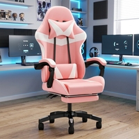 Chaise de jeu moderne rotative en nylon avec haut-parleur Bluetooth, tige pneumatique réglable, siège élégant, repose-pieds en option