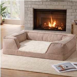 Lit Orthopédique pour Chien en Mousse à Mémoire de Forme Grande Taille, Lavable, Amovible, de Luxe, en Bouclette, avec Fermeture Éclair – Fabrication Personnalisée, Vente Chaude - Product Image 1