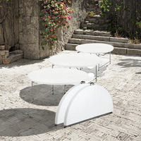 Table à bascule portable en résine plastique, design moderne, pliable, étanche, empilable, taille et couleur personnalisables, pour cour, salle à manger, hôtel