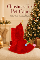 Cape de Noël en peluche douce rouge pour animaux de compagnie avec étoile dorée et pompons colorés - Costume festif pour chiens et chats