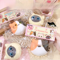 Jouet anti-stress en forme de chat de Siam, texture en caoutchouc semblable à l'argile, cadeau adorable pour les filles de 7 à 14 ans