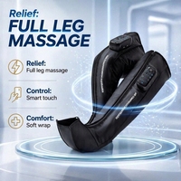 Bottes de compression pour la récupération des jambes à 10 vitesses avec massage par airbag, 5 chambres, télécommande sans fil, pour massage des pieds et des jambes