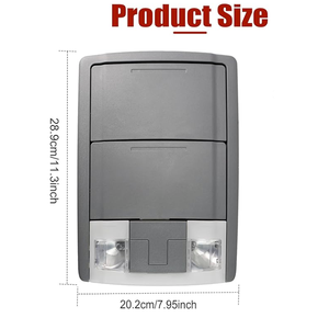 Console supérieure grise compatible avec Ford F250 F350 F450 F550 11-16, remplace 7L1A-13D776-C, ensemble d'éclairage intérieur de cabine et de rangement - Product Image 2