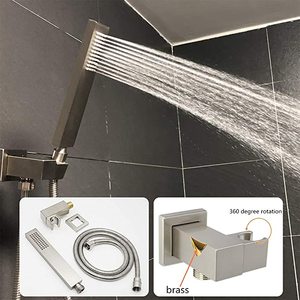 Níquel cepillado latón ducha de lluvia Sistema de 12 pulgadas de montaje en pared grifo de ducha Combo Set - Product Image 2