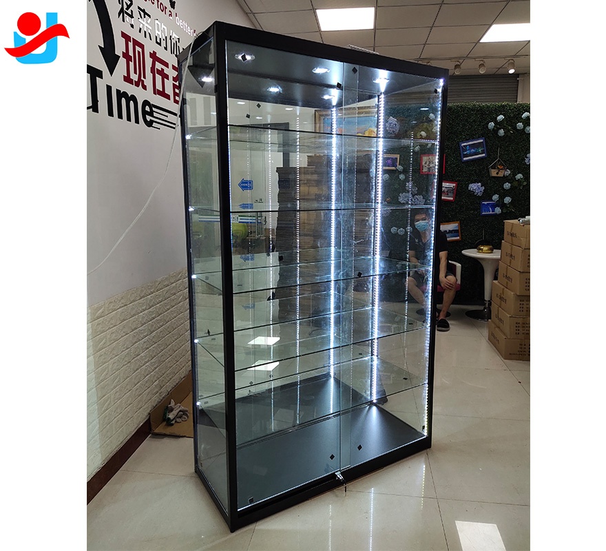 Latitude Run® Tempered Glass Top Display Cabinet With Sliding Glass Door And Lock W112752047