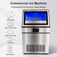 Machine à glaçons industrielle à haute vitesse et à économie d'énergie, avec réservoir d'eau amovible, pour bars et restaurants
