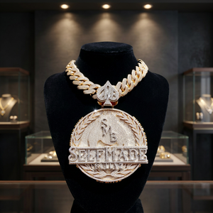 Iced Out Hip Hop Coin Pendant <b>Necklace</b> Custom Letter Design Cuban <b>Chain</b> Luxury Men's Jewelry luxury jewellery - Product Image 2