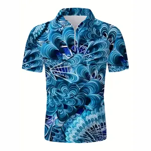 Ropa de Golf de manga corta con estampado 3D personalizado para hombre, camisetas de Polo transpirables de estilo Hip Hop únicas digitales