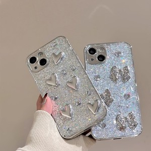 Coque de téléphone en TPU scintillante avec anneau métallique de luxe léger pour <span class=keywords><strong>iPhone</strong></span> 16 <span class=keywords><strong>Pro</strong></span> Max, vente en gros d'usine - Product Image 1