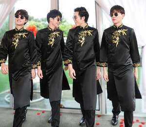 Vêtements traditionnels chinois Ecoparty pour hommes Cheongsams Hanfu Long manteau Robes Kung Fu taoïste uniforme Tang vestes <span class=keywords><strong>Costume</strong></span> - Product Image 5