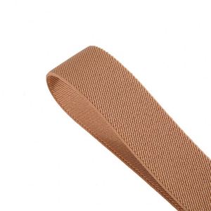 Eco-friendly 25mm 32mm Khaki Color Woven logo Design Waist Twill Elastic Tape Band for Wrist <b>Webbing</b> - Product Image 6