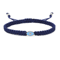 Nouveau bracelet tressé réglable en acier inoxydable avec charme œil du mal pour femmes et hommes