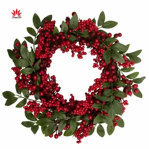 Most Vivid Artificial Plastic Holly Berry Fruit Wreath Decor For Holiday And Wedding Decor Delicate Berry