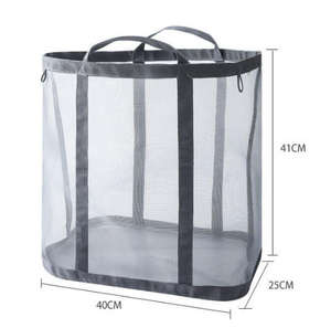 Bolsa de Almacenamiento de Ropa Sucia Plegable con Asa, Cesto de Lavandería Colgante de Malla - Product Image 4