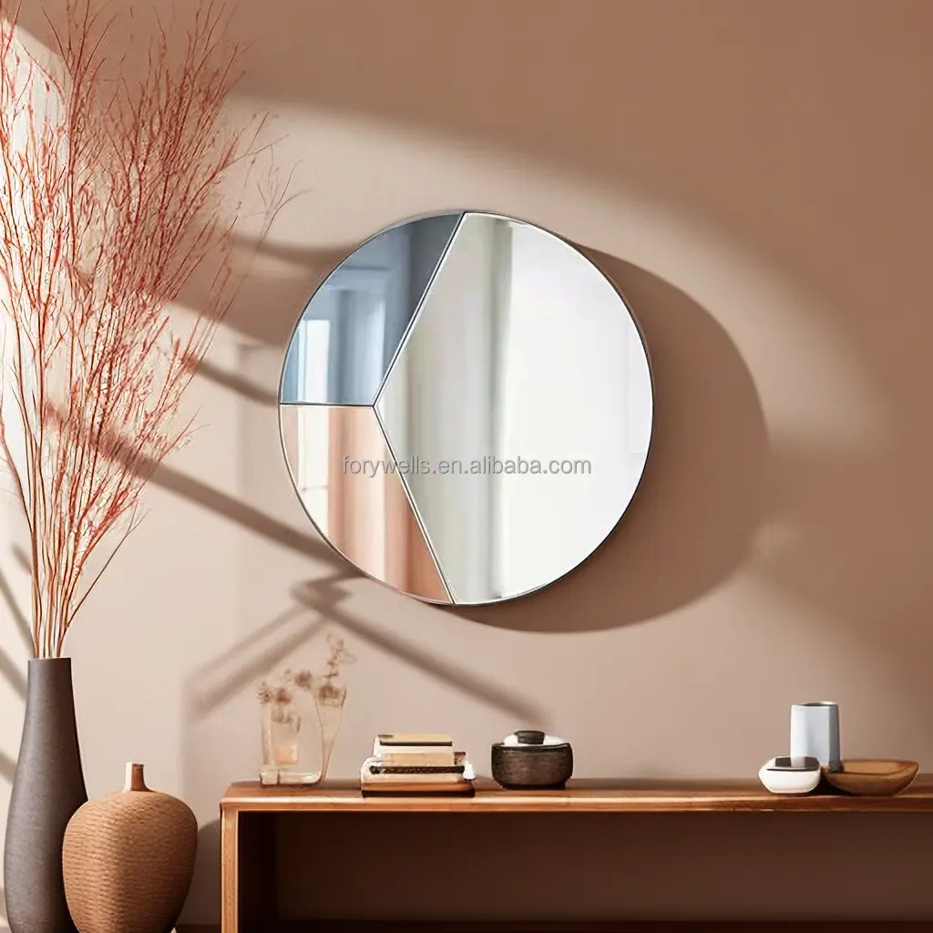 Miroirs décoratifs suspendus sans cadre pour miroirs muraux de conception de couleur de vanité