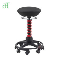 Chaise de bureau ergonomique moderne avec panneau métallique, pivotante à 360°, réglable en hauteur, tabouret pivotant
