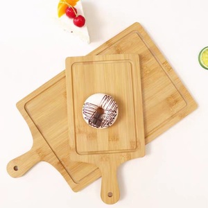 Tabla de cortar de bambú rectangular, plato de madera maciza para hornear y servir, para uso doméstico en la cocina - Product Image 3