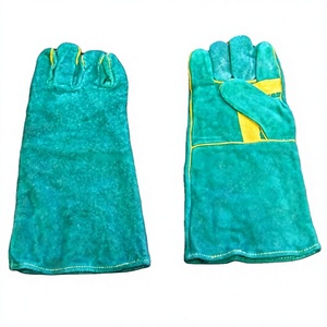 Gants de barbecue en cuir de vachette pleine fleur avec doublure en coton, antistatiques, résistants à la chaleur, pour travaux lourds, construction, soudage, travail industriel - Product Image 1
