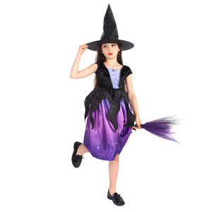Wholesale Halloween Color Witch <strong>Costumes</strong> With Hat Scary <strong>Spider</strong> Witch <strong>Costume</strong> for Kids Classic Witch Dress <strong>Girls</strong> - Product Image 4