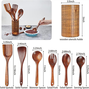 Ensemble d'ustensiles de cuisine en bois Kit d'outils antiadhésifs avec cuillères de cuisine pour voisins Idée cadeau du Nouvel An - Product Image 6