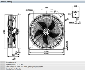 ebmpapst W6D910 8317080426 910mm <b>AC</b> Axial Fan for Air Cooled Condenser Heat Pump Chiller Dry <b>Cooler</b> HVAC Cooling Tower - Product Image 5