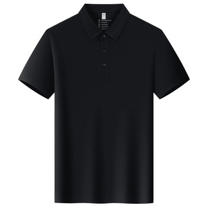 เสื้อโปโลโพลีเอสเตอร์ผู้ชายสีพื้นแขนสั้นชุดทำงานสวมใส่ได้ทุกวัน - Product Image 1