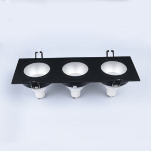 Luz descendente cuadrada de aluminio, tres cabezales, GU10, precio de fábrica, muy brillante - Product Image 2