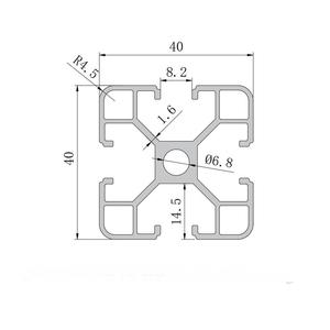 4040T押出アルミニウムプロファイル40x40アルミニウムフレーム6000シリーズグレードカスタム切断サービス6063-T5シリーズ - Product Image 3