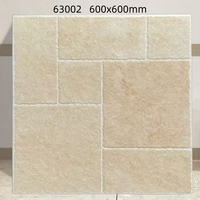 Carrelage de sol en céramique moderne 600x600mm, surface antidérapante et antibactérienne, design vintage rustique vieilli pour usage extérieur et salle de bain