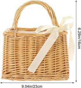 Transparent Flower Bags for Mother's Day Bouquets Circle Empty <b>Wicker</b> Willow <b>Basket</b> Elegant Empty Vase Gift Idea - Product Image 2