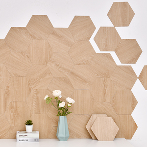Self Adhesive Wood Hexagon <strong>PVC</strong> Wall Stickers Waterproof Wallpaper for Interior Wall Decoration - Product Image 1