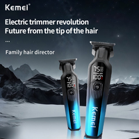 Kemei Km-1358 1200mAh Batterie puissante Machine d'épilation de la barbe Rechargeable sans fil 3 choix de couleur Faible bruit Tondeuse à cheveux 7500RPM