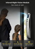 Serrure intelligente Tuya WiFi entièrement automatique avec empreinte digitale, caméra intégrée, reconnaissance faciale 3D pour portes en aluminium/bois