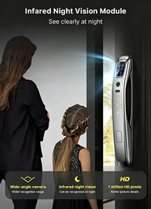 Serratura Digitale WiFi Tuya Completamente Automatica con Impronta Digitale, Telecamera Integrata e Riconoscimento Facciale 3D per <span class=keywords><strong>Porte</strong></span> in Alluminio/Legno - Product Image 4