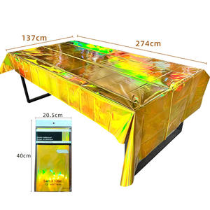 Nappe jetable colorée effet laser doré pour fête d'anniversaire, fournitures en gros, décoration <span class=keywords><strong>de</strong></span> <span class=keywords><strong>table</strong></span> unie - Product Image 5