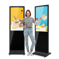 Papan reklame dan display digital berdiri lcd dalam ruangan 55 inci dengan layar sentuh resolusi 4k display iklan lcd vertikal