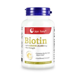 Suplemento de Biotina con Etiqueta Personalizada 20000mcg, Favorece el Crecimiento del Cabello, Cápsulas de Biotina y Queratina para Mujeres - Product Image 1