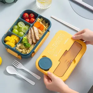 Compartment 1300ML Portable <b>Lunch</b> <b>Box</b> Kids Students Office with Fork Spoon Microwave Food Storage Container Carton <b>Packed</b> - Product Image 1