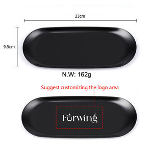 Nến Khay thép không gỉ trang trí khay vàng đen hình bầu dục đồ trang sức món ăn mỹ phẩm lưu trữ nhỏ Khay nến chủ - Product Image 5