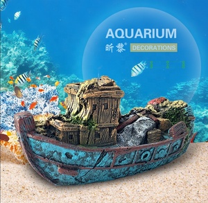 אקווריום גדול שרף אקווריום פיראטים ספינה הריסות קישוטי דגי טנק קישוט - Product Image 5