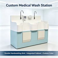 Évier chirurgical à capteur automatique pour salle d'opération, 3 stations, en acier inoxydable, pour lavage médical